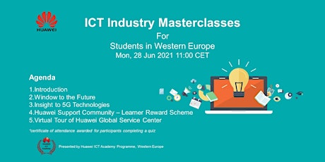 Industry Masterclasses for Students in Western Europe - 28th June 2021