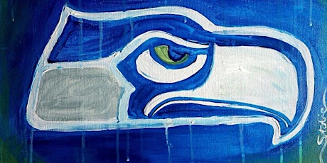 Seahawk inspired acrylic on canvas painting class primary image