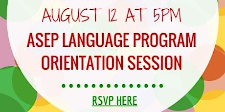 ASEP Language Orientation Session primary image