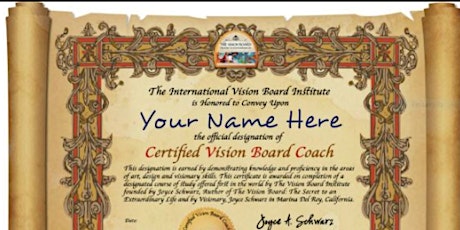 Be A Certified Vision Board Coach in 4 weeks from home Extended Payments primary image