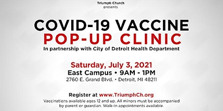 Triumph Church COVID-19 Vaccination Pop-Up (Sat., July 3rd) primary image