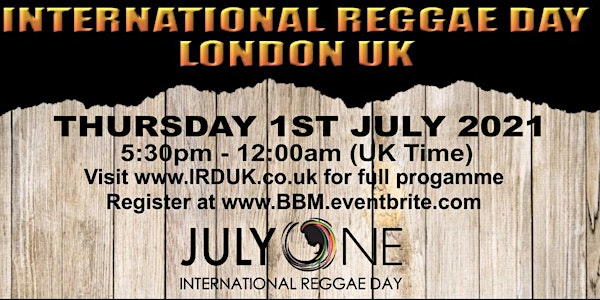 IRD UK - International Reggae Day London UK 2021