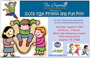 2015 Kids Fitness and Fun Fest, Presented by New Beginnings For Women of Houston primary image