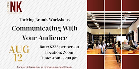 Thriving Brands Workshop: Communicating with Your Audience