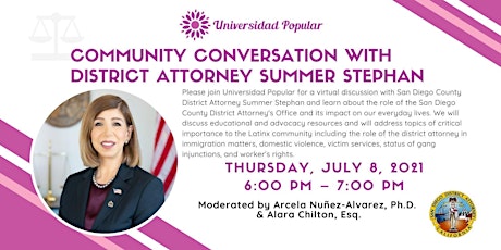 Community Conversation with District Attorney Summer Stephan primary image