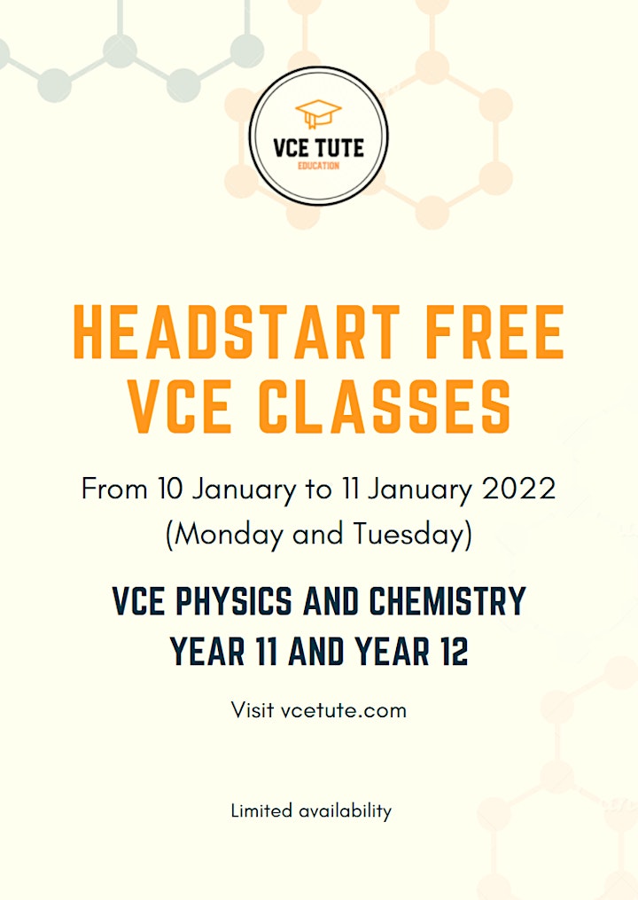 
		VCE Chemistry, VCE Physics  (Online preparatory Seminars for Y11 and Y12) image
