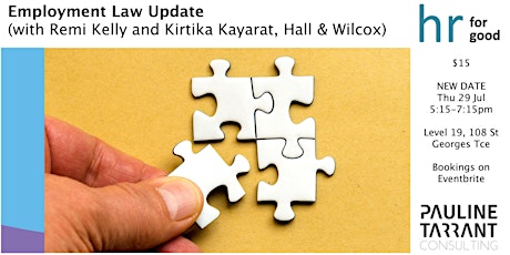 NEW DATE - 29 JULY - Employment Law Update primary image