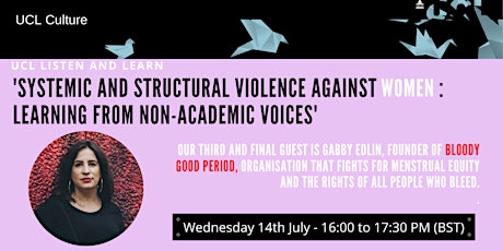 UCL Listen & Learn - Systemic and structural violence against women primary image