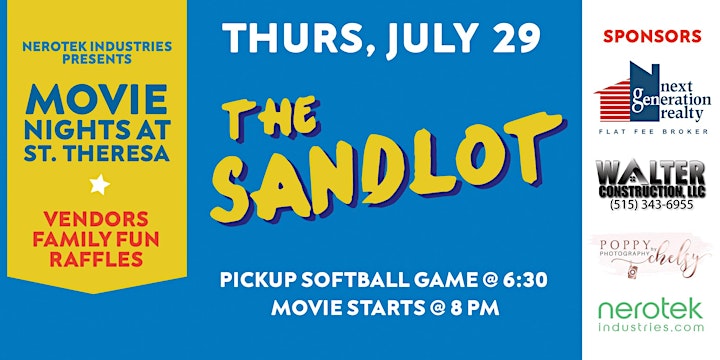 "The Sandlot" — Movie Nights at St. Theresa image