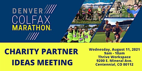 Colfax Marathon Charity Partner Ideas Meeting 8/11/21 9am In Person primary image