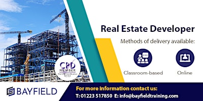 Imagem principal do evento Bayfield Training - Real Estate Developer (Development DCF Modelling)