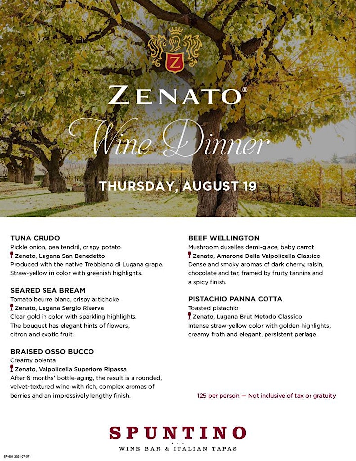 Zenato Wine Dinner image