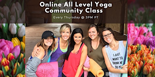 Imagen principal de Online Yoga Free Community Class- 60 Min- All Levels