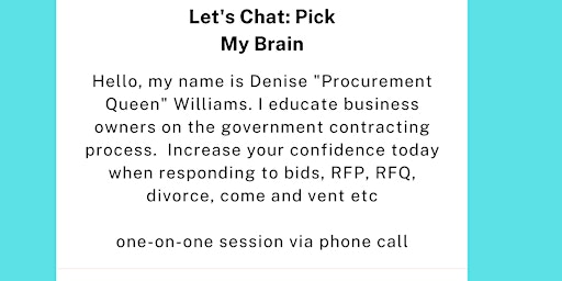 Let us chat: Pick My Brain