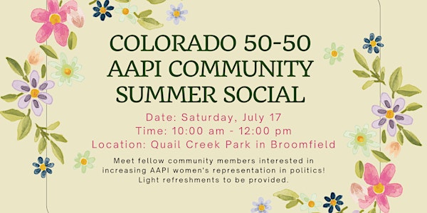 Colorado 50-50 AAPI Community Summer Social