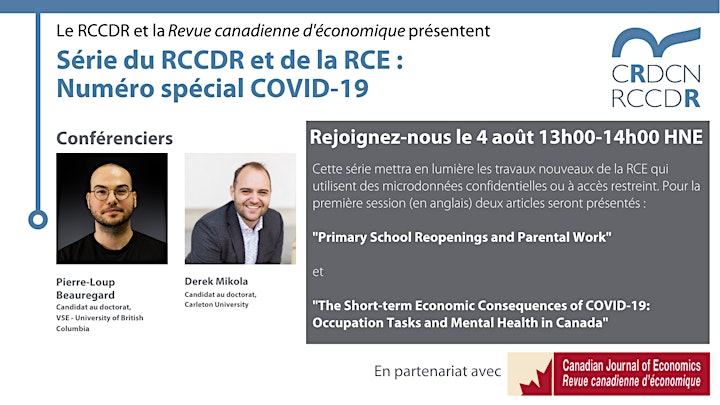 CRDCN and the Canadian Journal of Economics series: COVID-19 special issue image