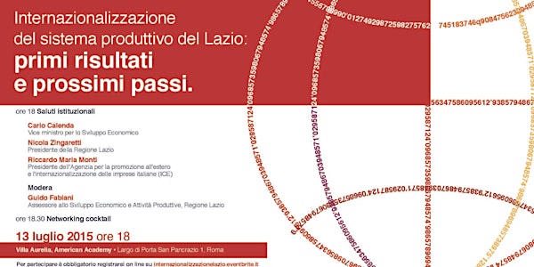 Internazionalizzazione del sistema produttivo del Lazio: primi risultati e prossimi passi