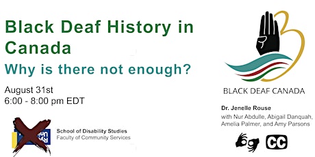 Black Deaf History in Canada: Why is there not enough? primary image