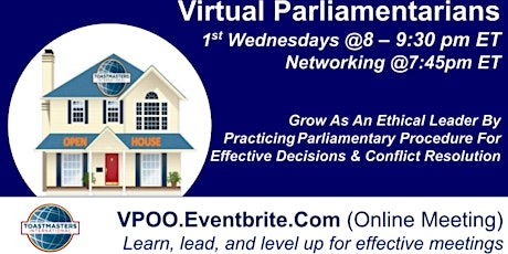 Virtual Parliamentarians Meeting: Learn & Practice Parliamentary Procedure primary image