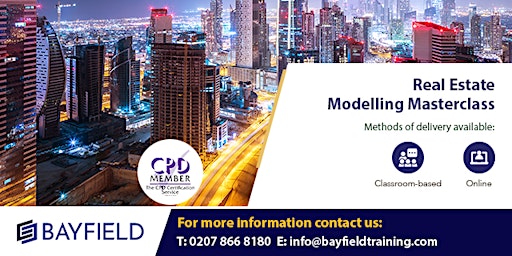 Primaire afbeelding van Bayfield Training - Real Estate Modelling Masterclass (Advanced)