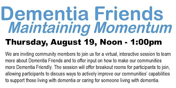 Dementia Friends: Maintaining Momentum