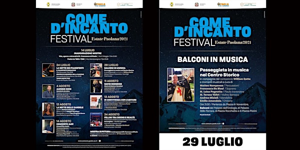 Come d'incanto Festival & Paola Festival-BALCONI IN MUSICA