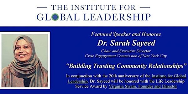 Building Trusting Community Relationships with honoree Dr. Sarah Sayeed