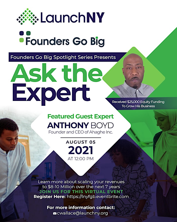 Launch NY Founders Go Big Spotlight Series: Ask The Expert image