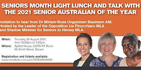 Seniors Month Light Lunch and Talk with  2021 Senior Australian of the Year primary image