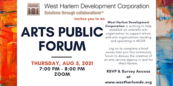 West Harlem Arts Public Forum by WHDC