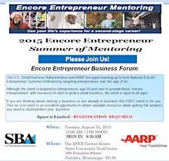 Hauptbild für MISSISSIPPI SBA and AARP Encore Entrepreneur Business Forum