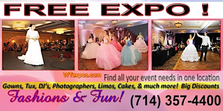 FREE WEDDING QUINCEANERA  ALL EVENT EXPO! SUNDAY 9/13/15 @ Clarion Hotel primary image