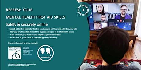 1/2 Day Online Mental Health First Aid Refresher (MHFA England Accredited)