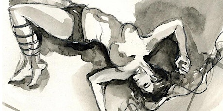 Shibari Life Drawing with Burgundy Rose primary image