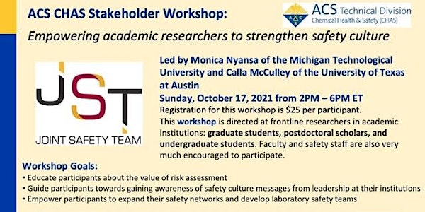 EMPOWERING ACADEMIC RESEARCHERS TO STRENGTHEN SAFETY CULTURE (WORKSHOP)