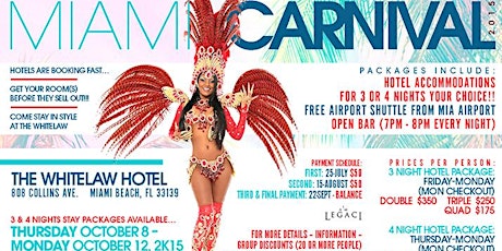 MIAMI CARNIVAL 2015 HOTEL PACKAGES & PARTY INFO primary image