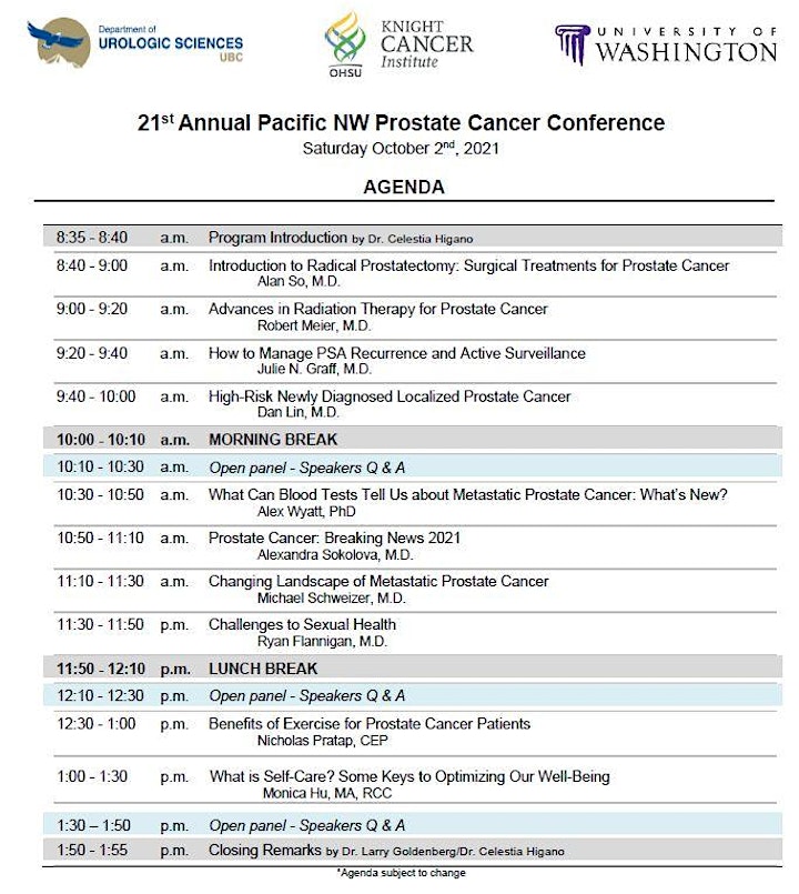 21st Annual Pacific Northwest Prostate Cancer Conference image