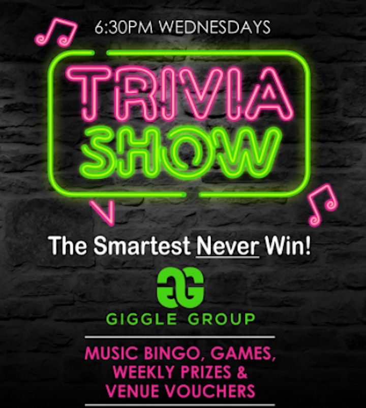 Wednesday Trivia Night Giggle (SHOW!) @ Hotel Carrington The Valley! image