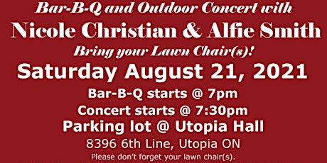 Bar-B-Q and Outdoor Concert with  Nicole Christian & Alfie Smith