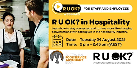 R U OK? Webinar for Hospitality & Foodservice Staff and Employees primary image