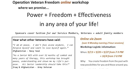 Operation Veteran Freedom Workshop online primary image