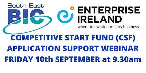 Competitive Start Fund Application Support Webinar - 10th September