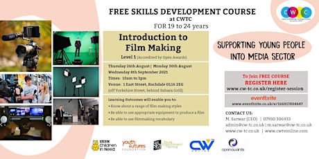 Free Introduction to Film Making Course( Level 1) primary image