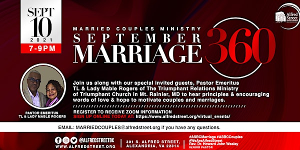 ASBC Marriage Ministry's September Marriage 360