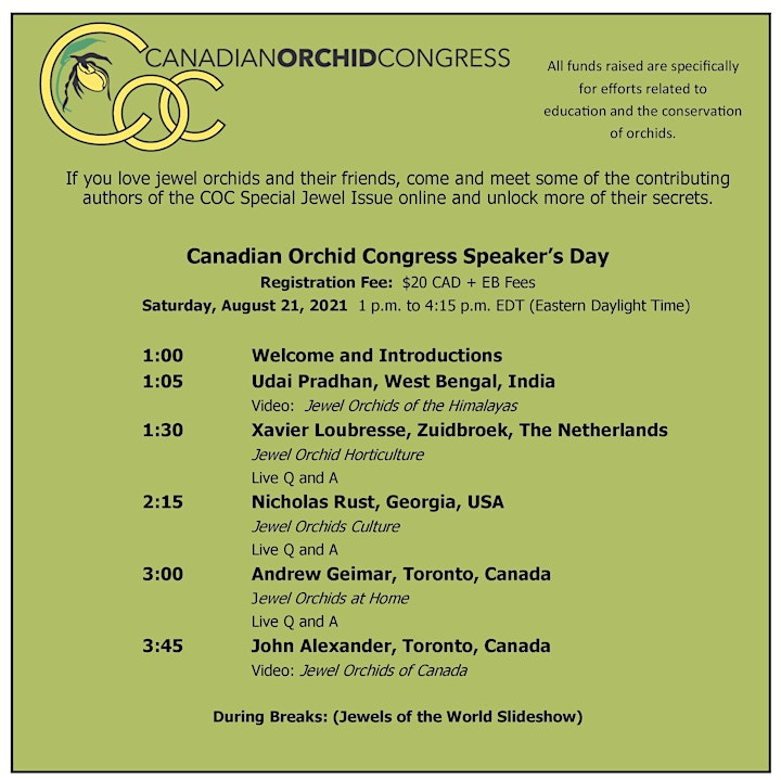 Canadian Orchid Congress Speaker's Day- Jewel Orchids image