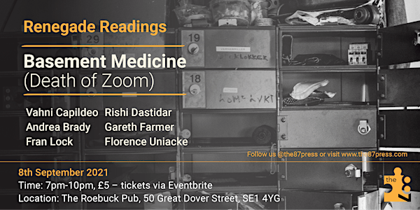 Basement Medicine (Death of Zoom): the87press host 6 poets.