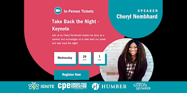 Take Back the Night  Keynote: Cheryl Nembhard (IN-PERSON Tickets)