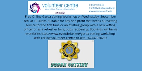 Imagen principal de Garda Vetting Workshop with Carlow Volunteer Centre