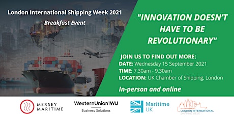 Mersey Maritime & Western Union Business Solutions: LISW Innovation  Event primary image