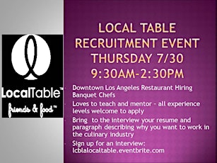 Local Table Recruitment Event primary image
